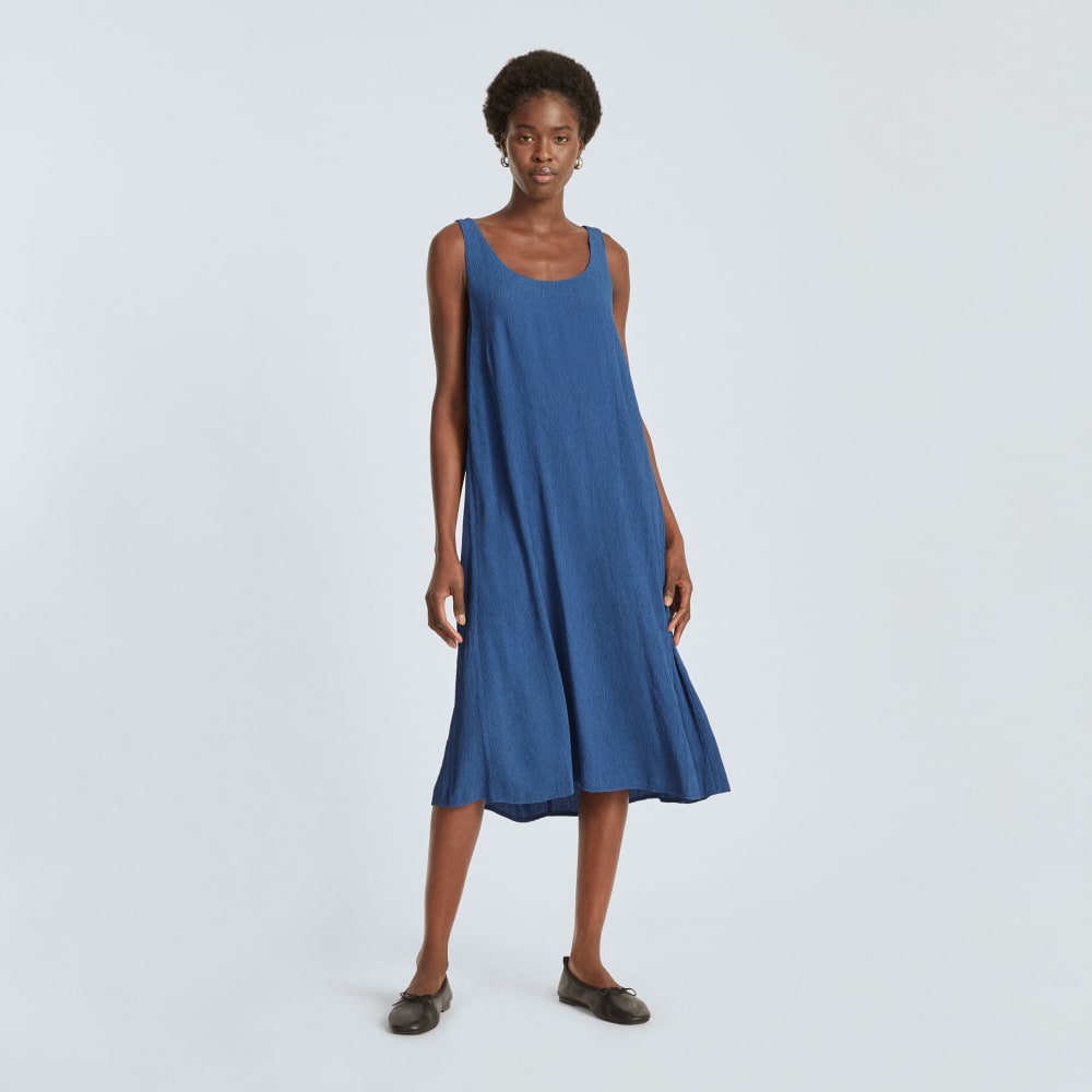 The Naia™ Ripple Tank Dress | Deep Blue