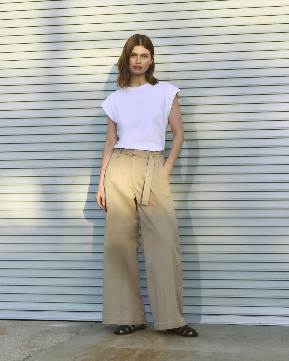 The Pleated Wide-Leg Chino | Trench Coat Khaki