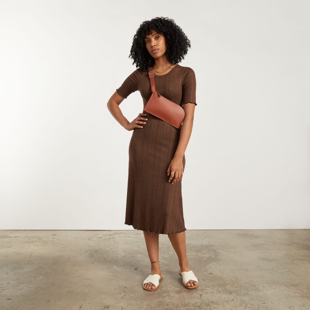 The Open Back Rib Dress | Espresso