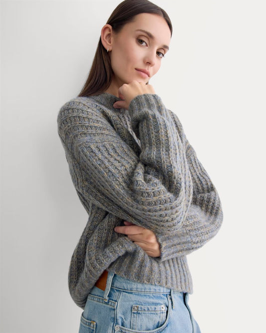 Waffle Sweater in Cloud | Blue Multi Twist