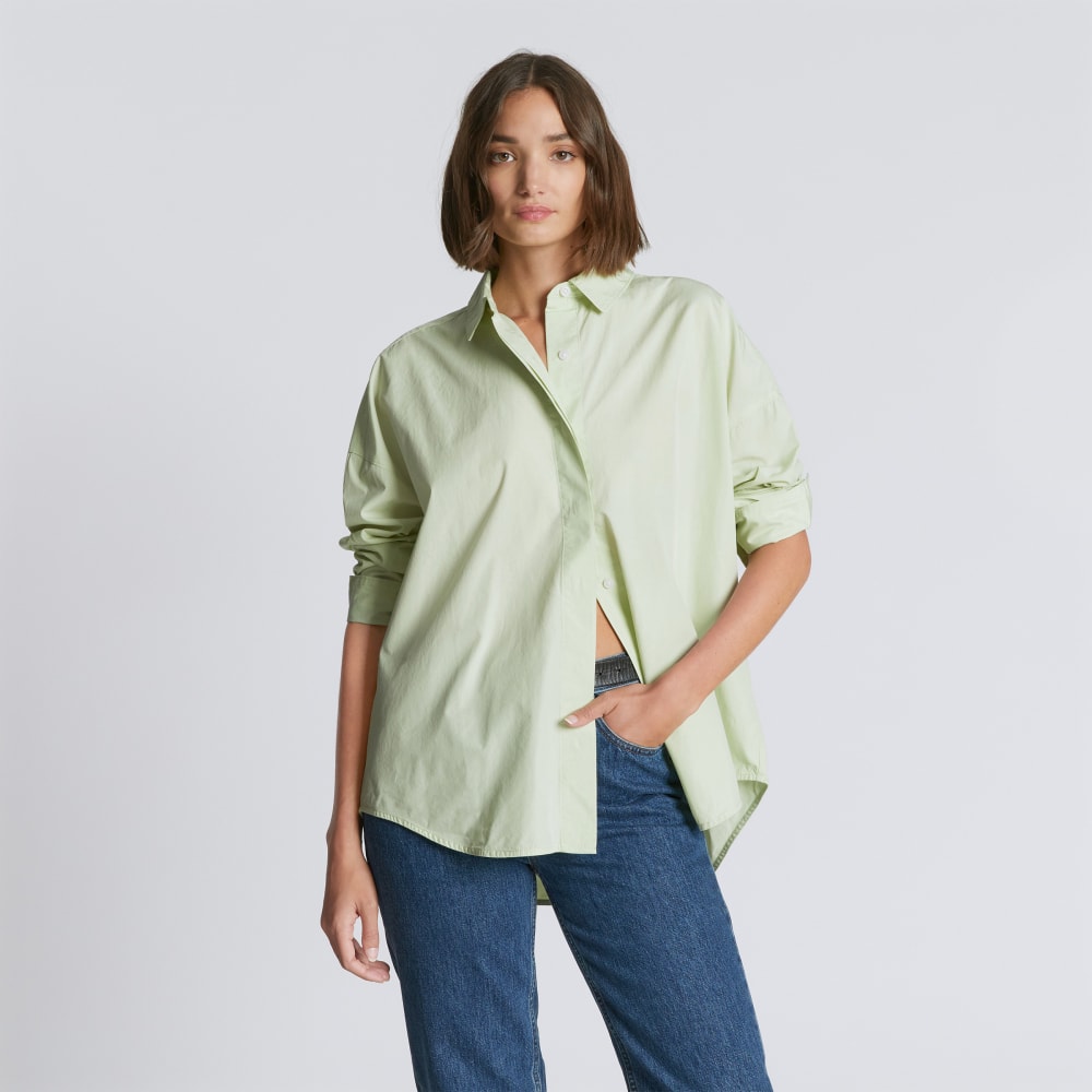The Oversized Poplin Shirt | Seafoam Green