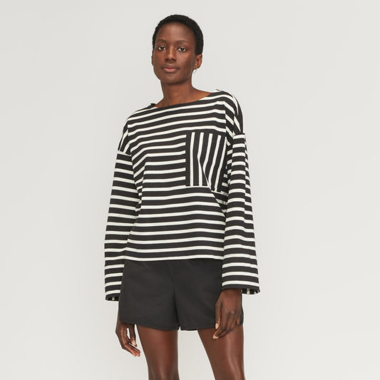 The Premium Weight Oversized Pocket Tee | Black / Canvas Tan