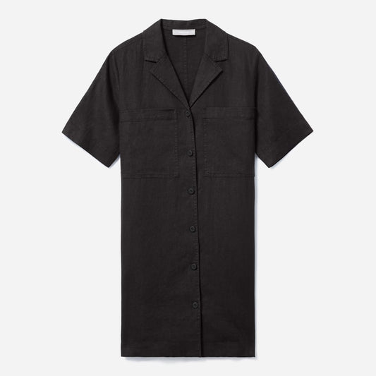 The Linen Workwear Dress | Black