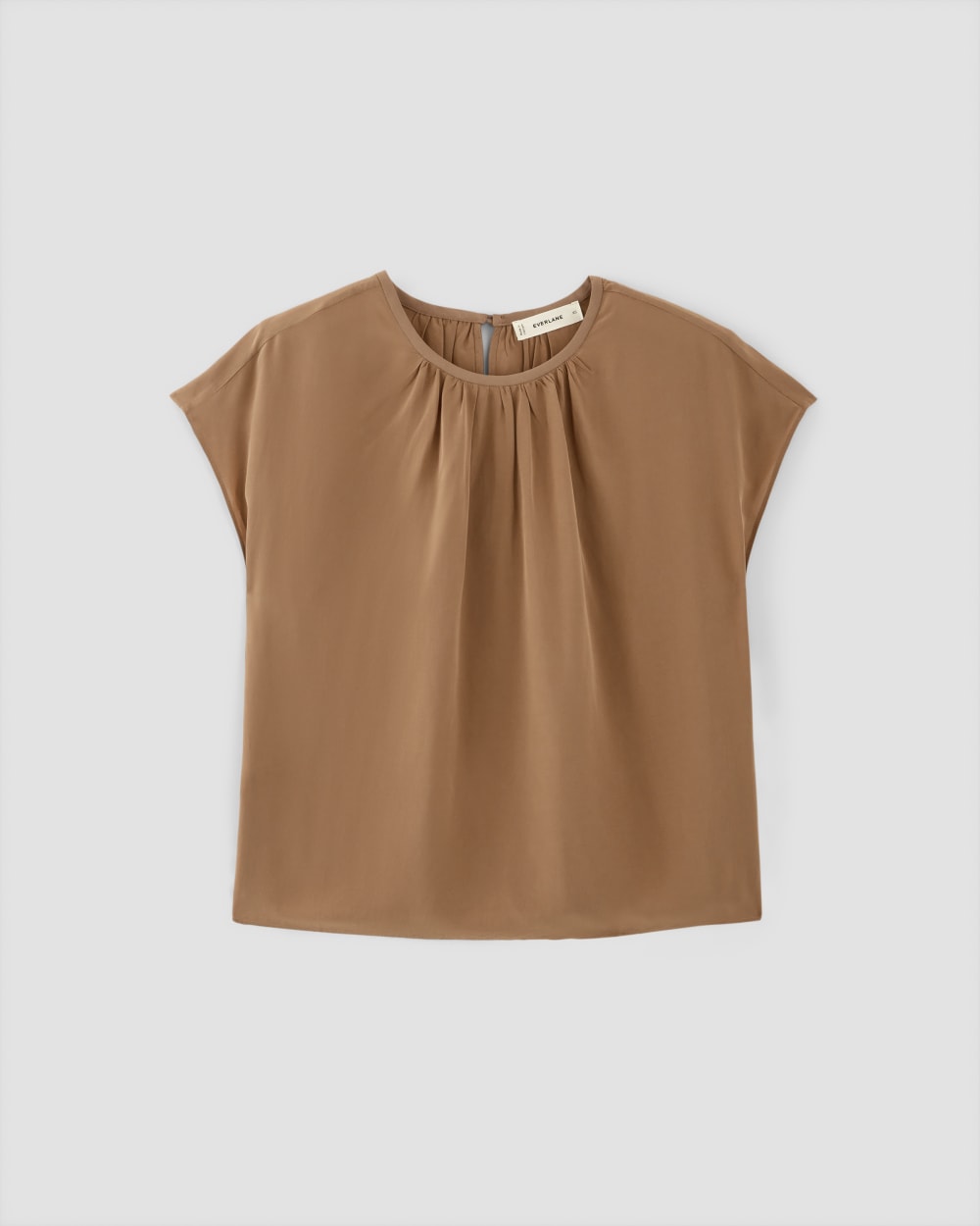 The Gathered Neck Top | Carob Brown