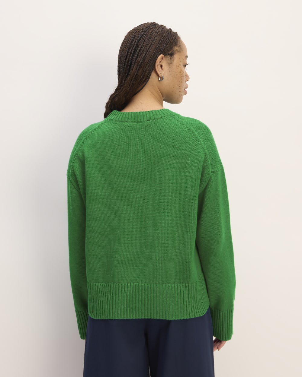 The Boxy Sweater in Everyday Cotton | Grass Green