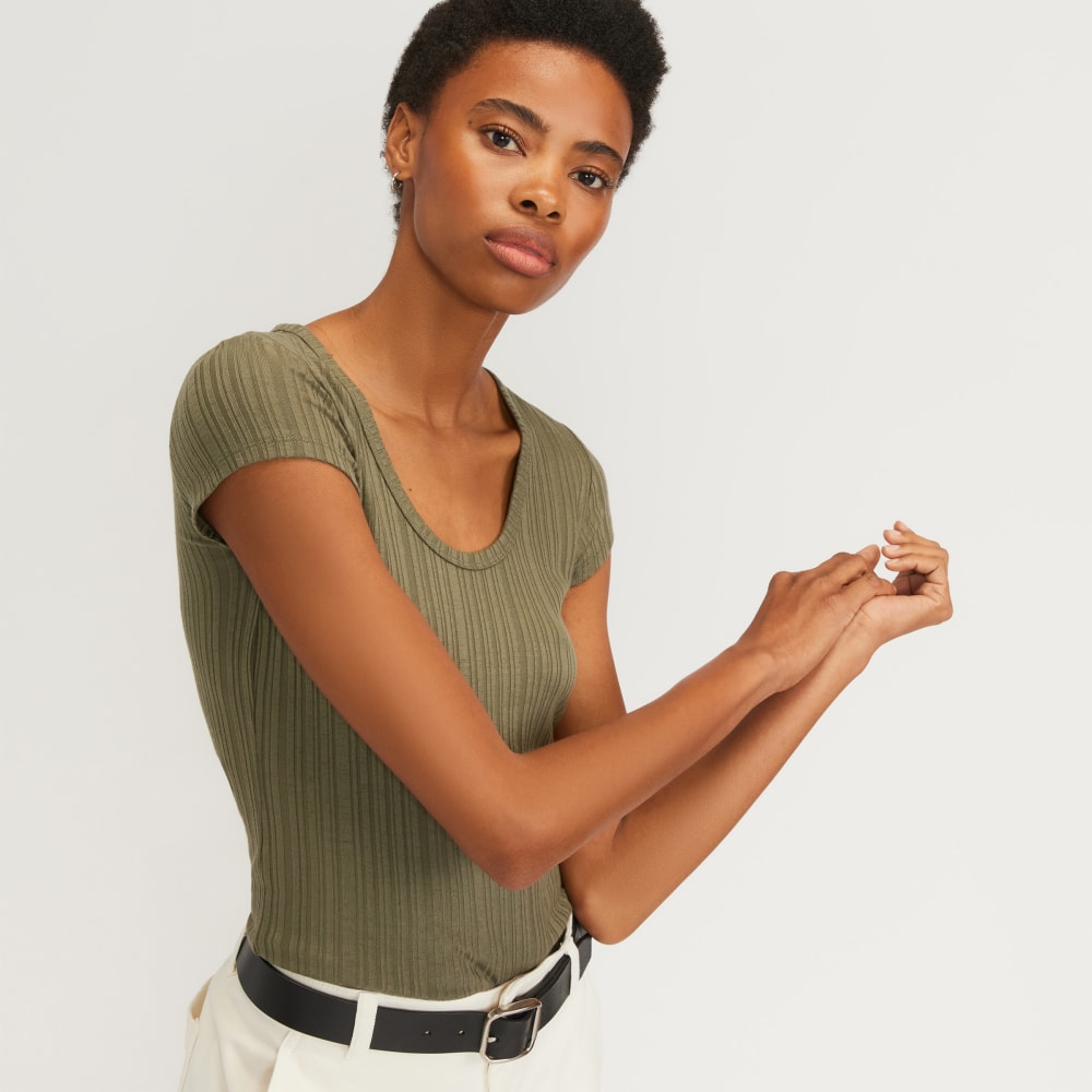 The Rib Soft Knit Scoop-Neck Tee | Kalamata
