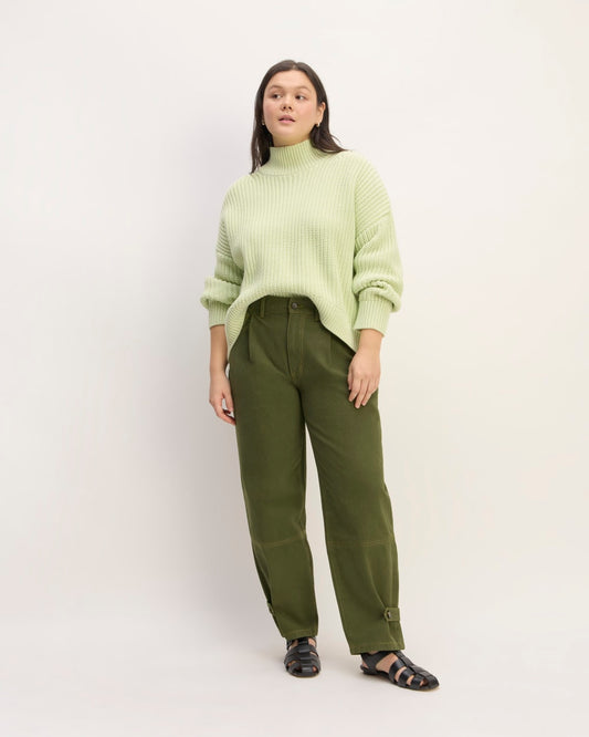 The Everlane x Marques' Almeida Canvas Oversized Barrel Pant | Deep Moss Green