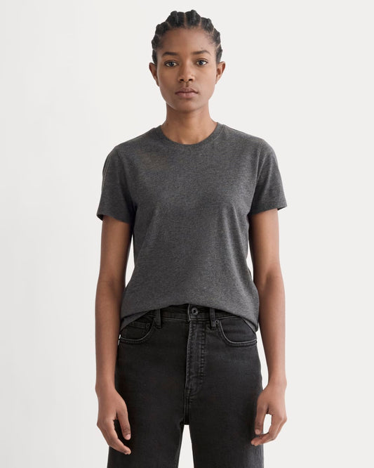 The Slim Crew in Essential Cotton | Heathered Soot