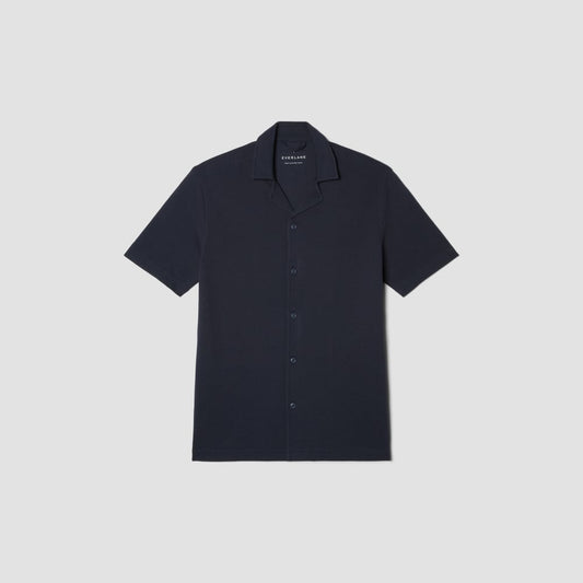 The Pique Short-Sleeve Shirt | Deep Navy