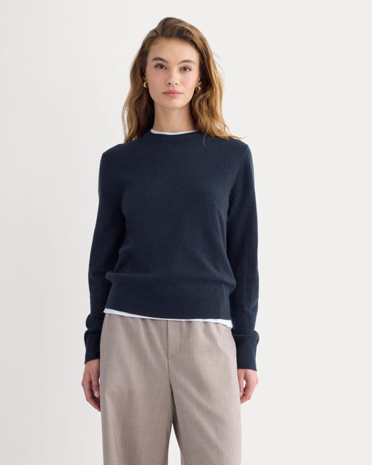 Cashmere Slim Crew Sweater | Navy
