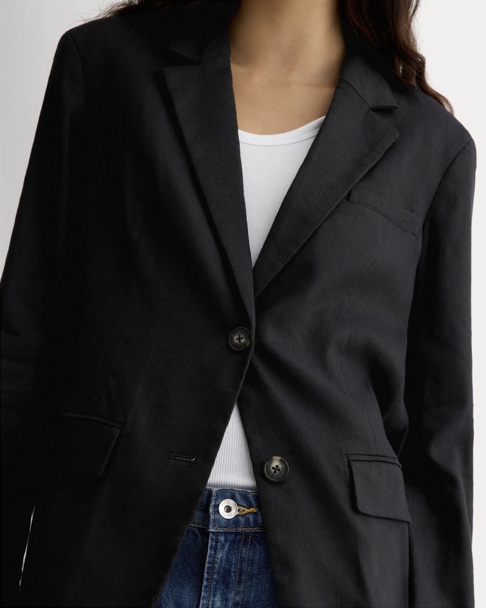The Oversized Blazer in Buttersmooth | Black