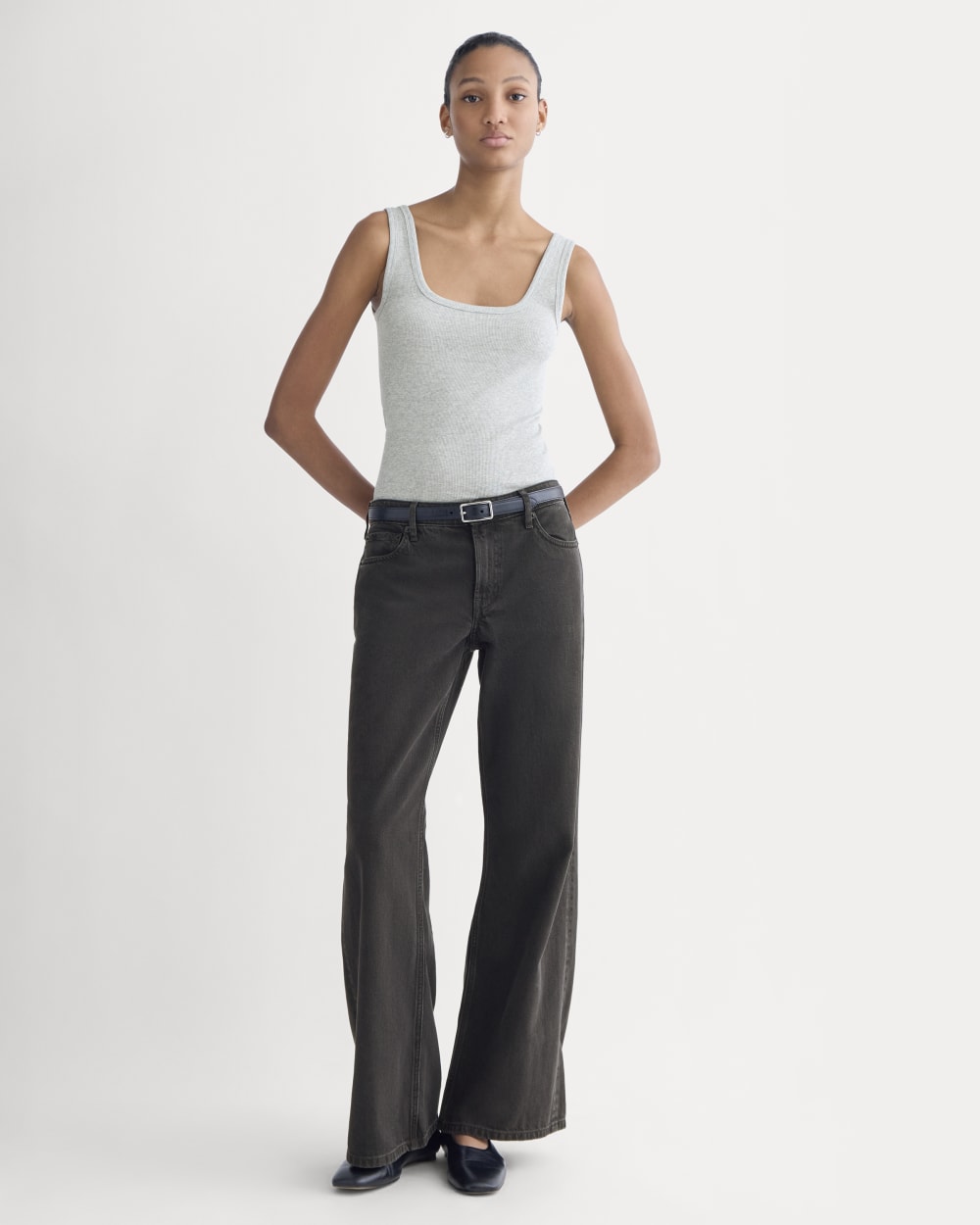 The Luxe Rib Square-Neck Tank | Classic Heather Grey