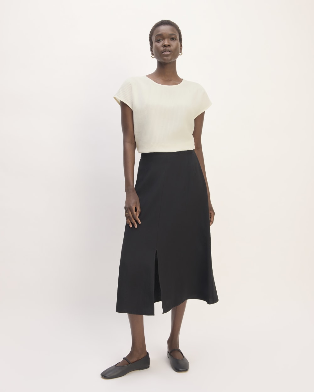 The Mini Jacquard Stripe Top | Bone