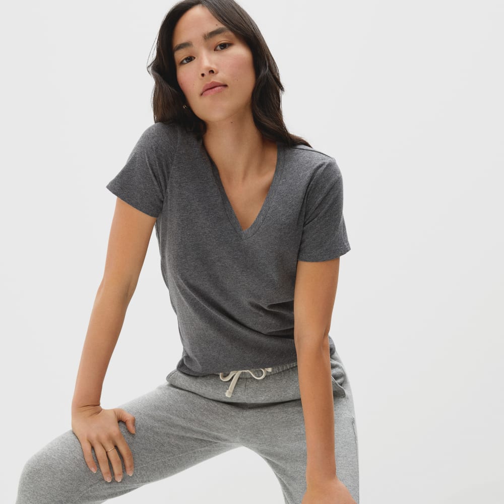 The Organic Cotton V-Neck | Charcoal