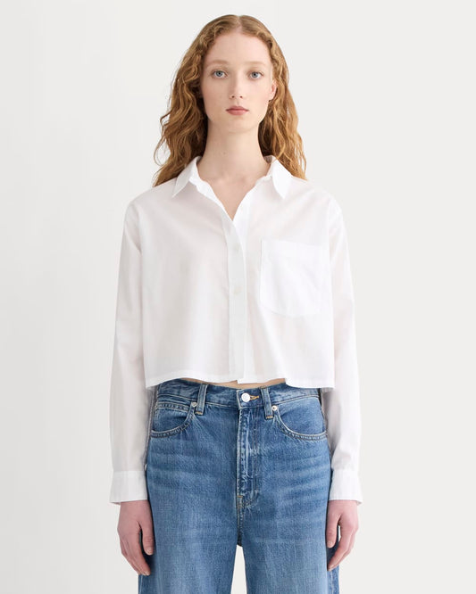 The Way-Short Shirt in Silky Cotton | White
