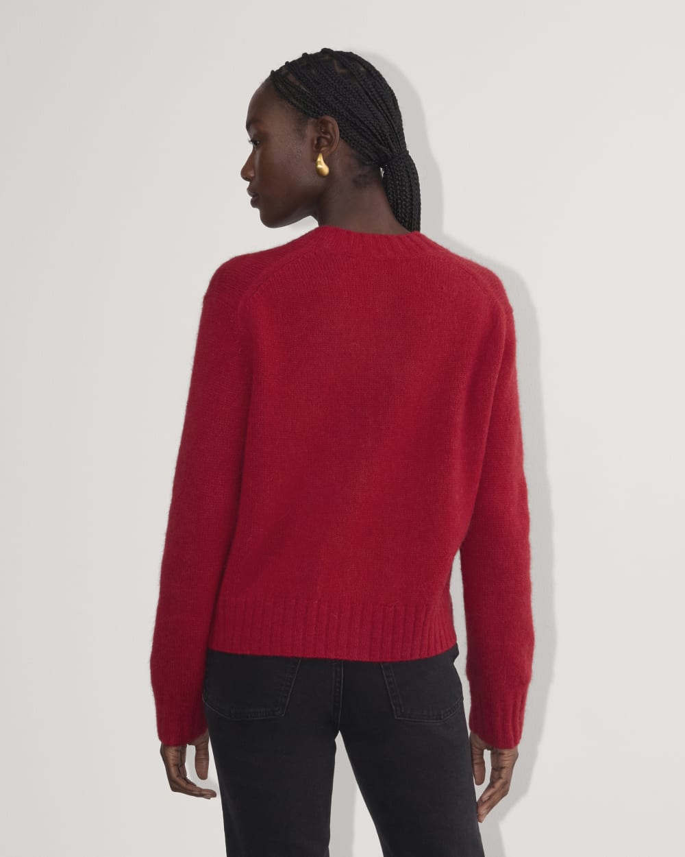 The Crew Cardigan in Alpaca | Berry Red