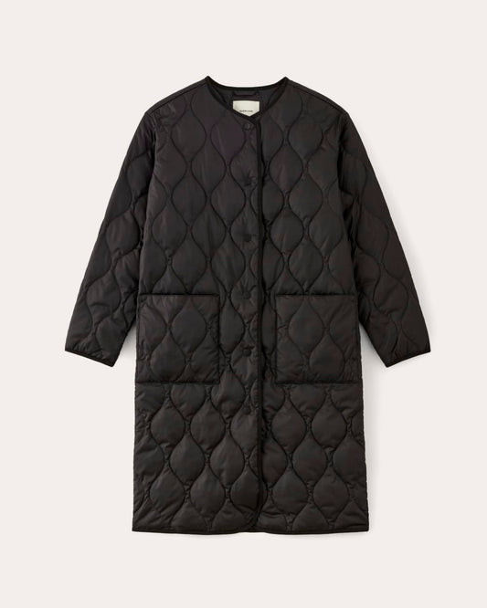 The Long Quilted Liner | Black