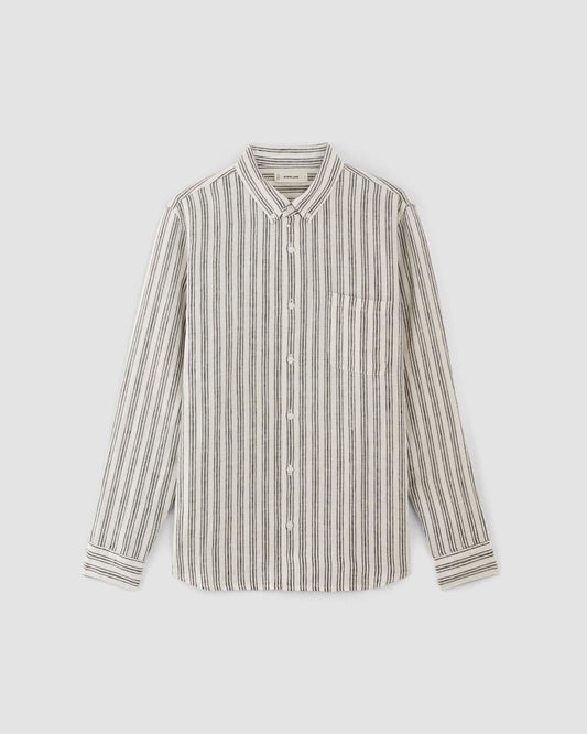 The Classic Shirt in Linen | Bone / Black