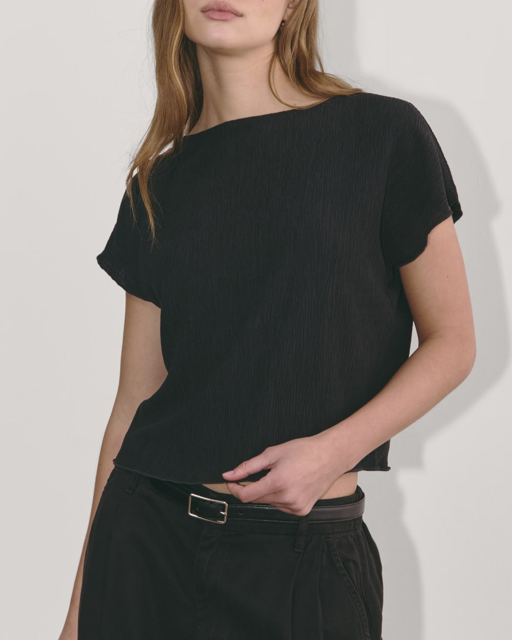 The Crinkle Top | Black