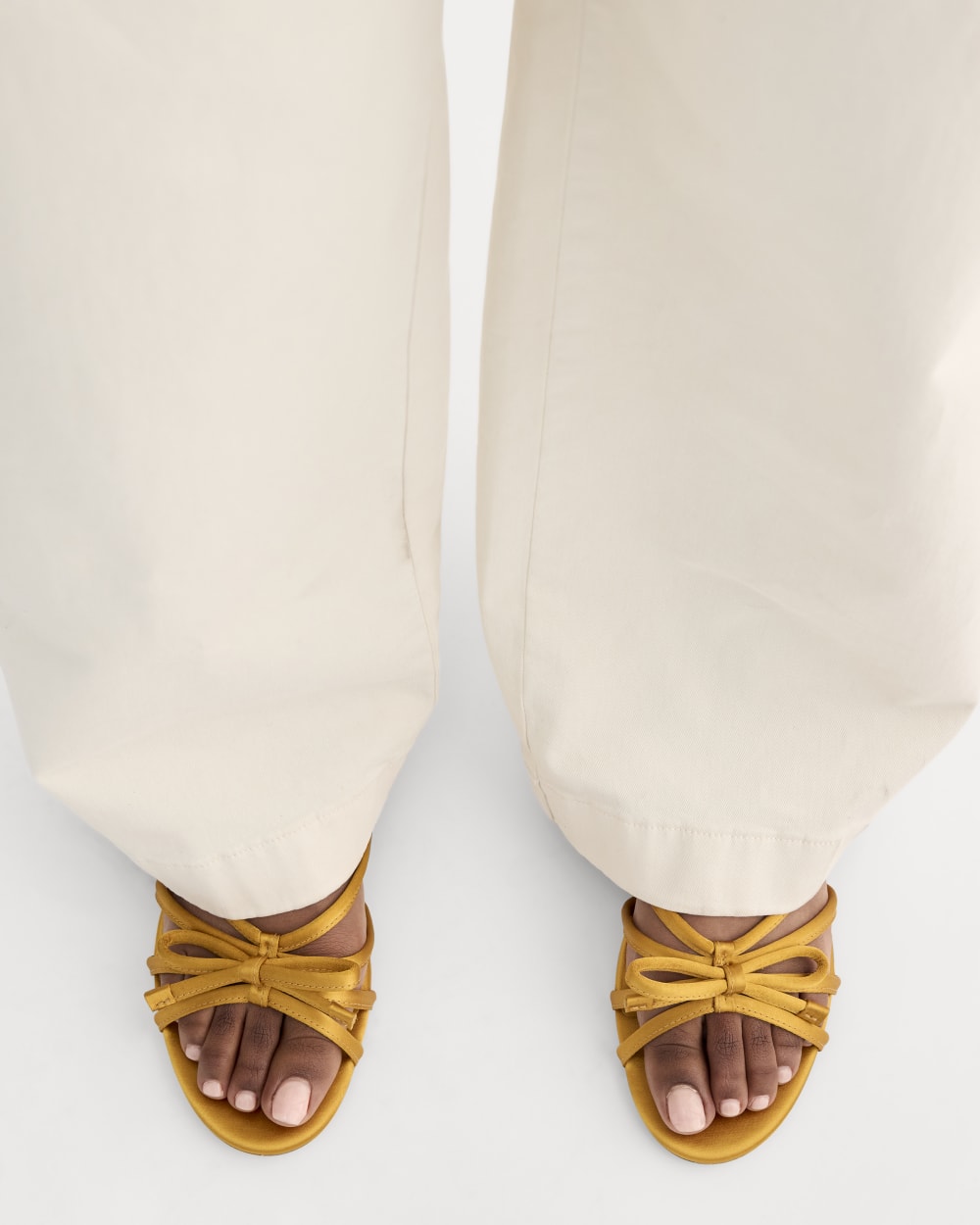 The Bow Sandal | Golden Sun Satin