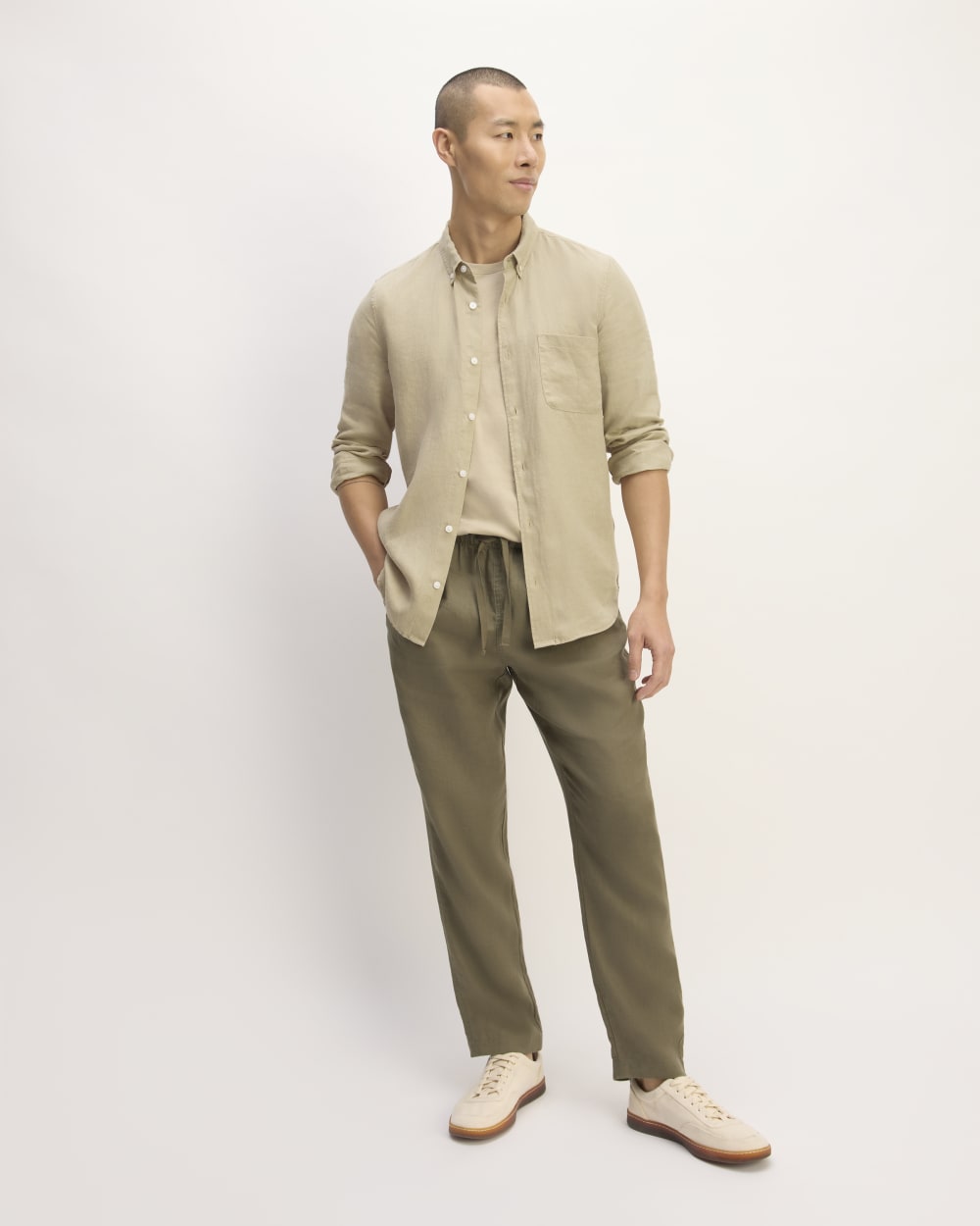 The Classic Shirt in Linen | Trench Coat Khaki