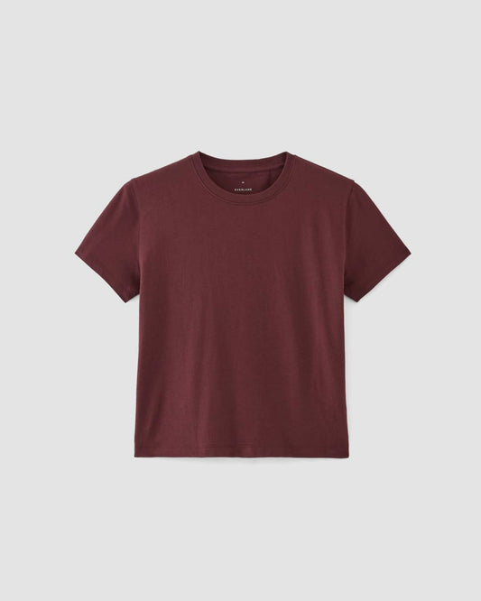 The Box-Cut Tee in Essential Cotton | Burgundy | No Pocket