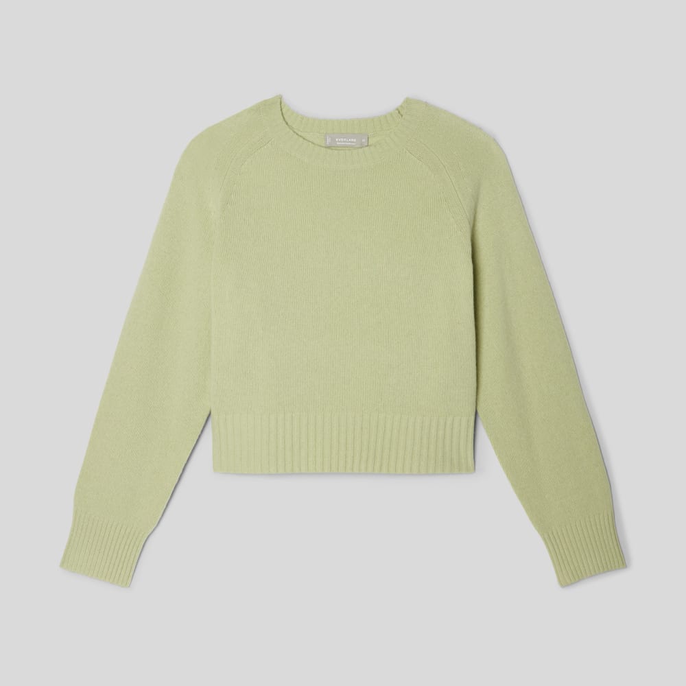 The Cashmere Boxy Crew | Seafoam Green