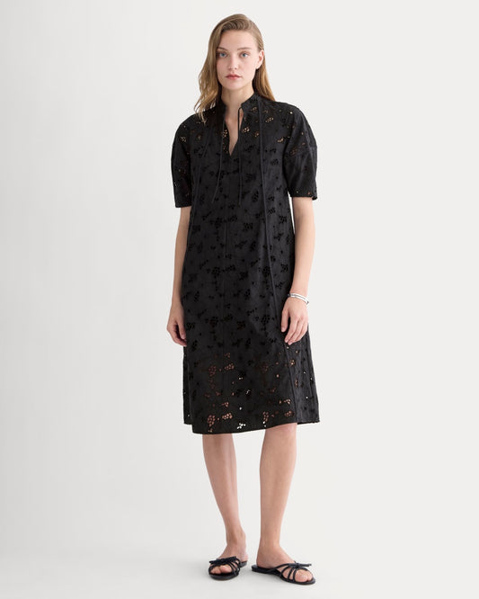 The Eyelet Midi Dress | Black