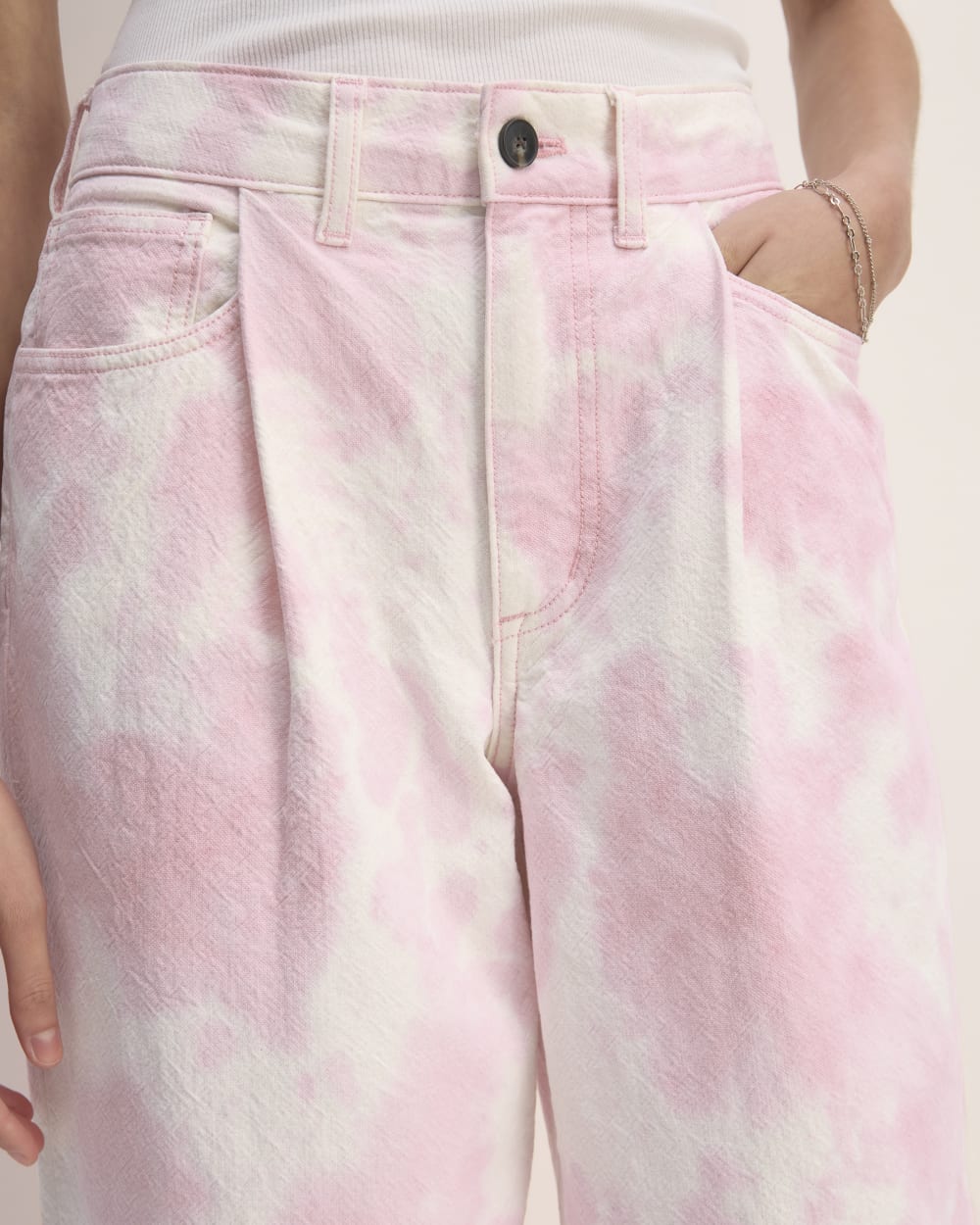 The Everlane x Marques' Almeida Canvas Oversized Barrel Pant | Pink Tie-Dye
