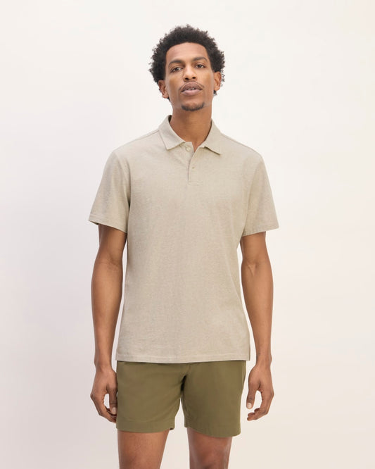 The Premium Weight Short-Sleeve Polo | Heather Oatmeal