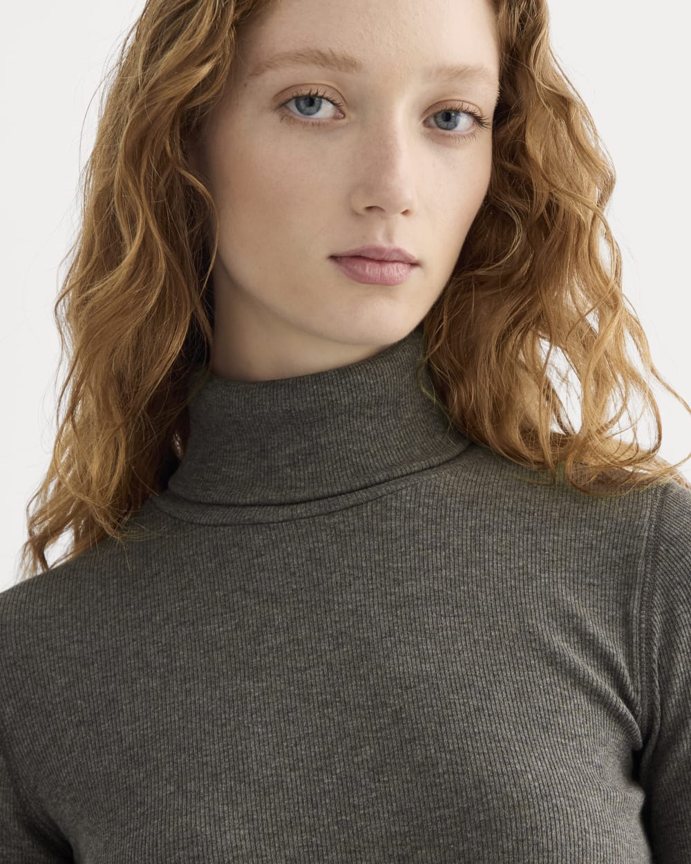 The Luxe Rib Turtleneck | Washed Heathered Fatigue
