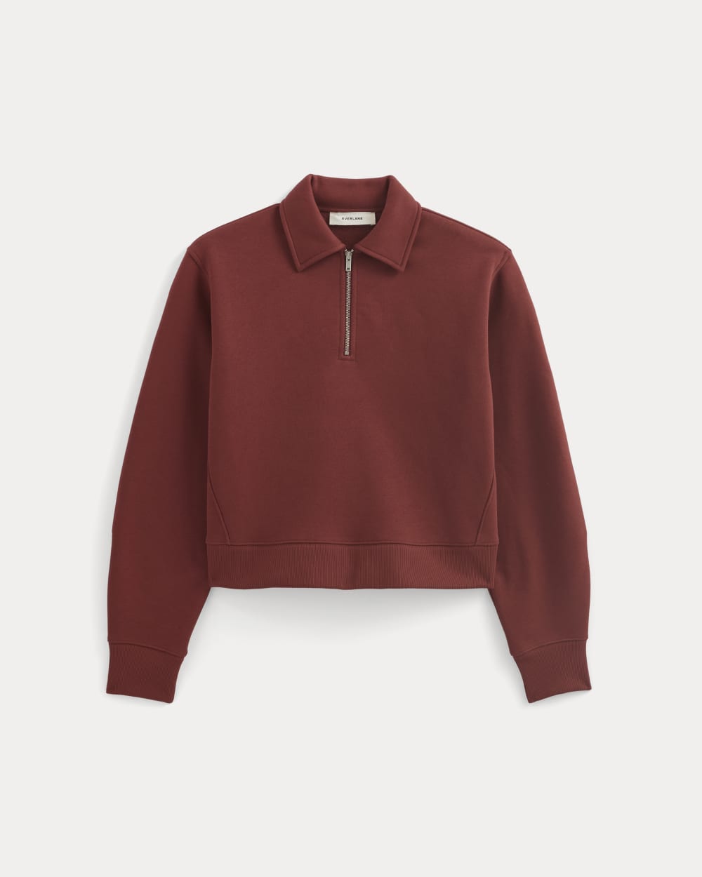 Luxe Fleece Zip Polo | Merlot