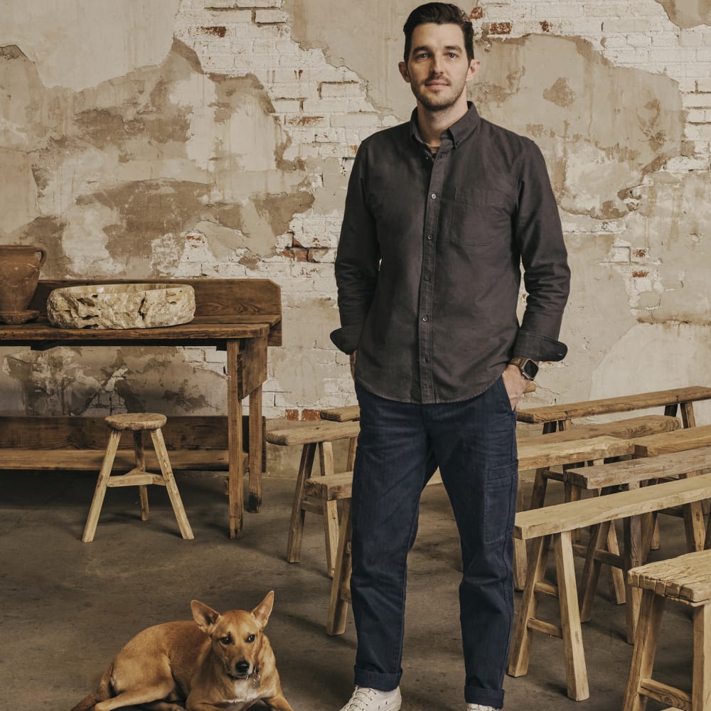 The Organic Cotton Herringbone Refined Cargo | Navy