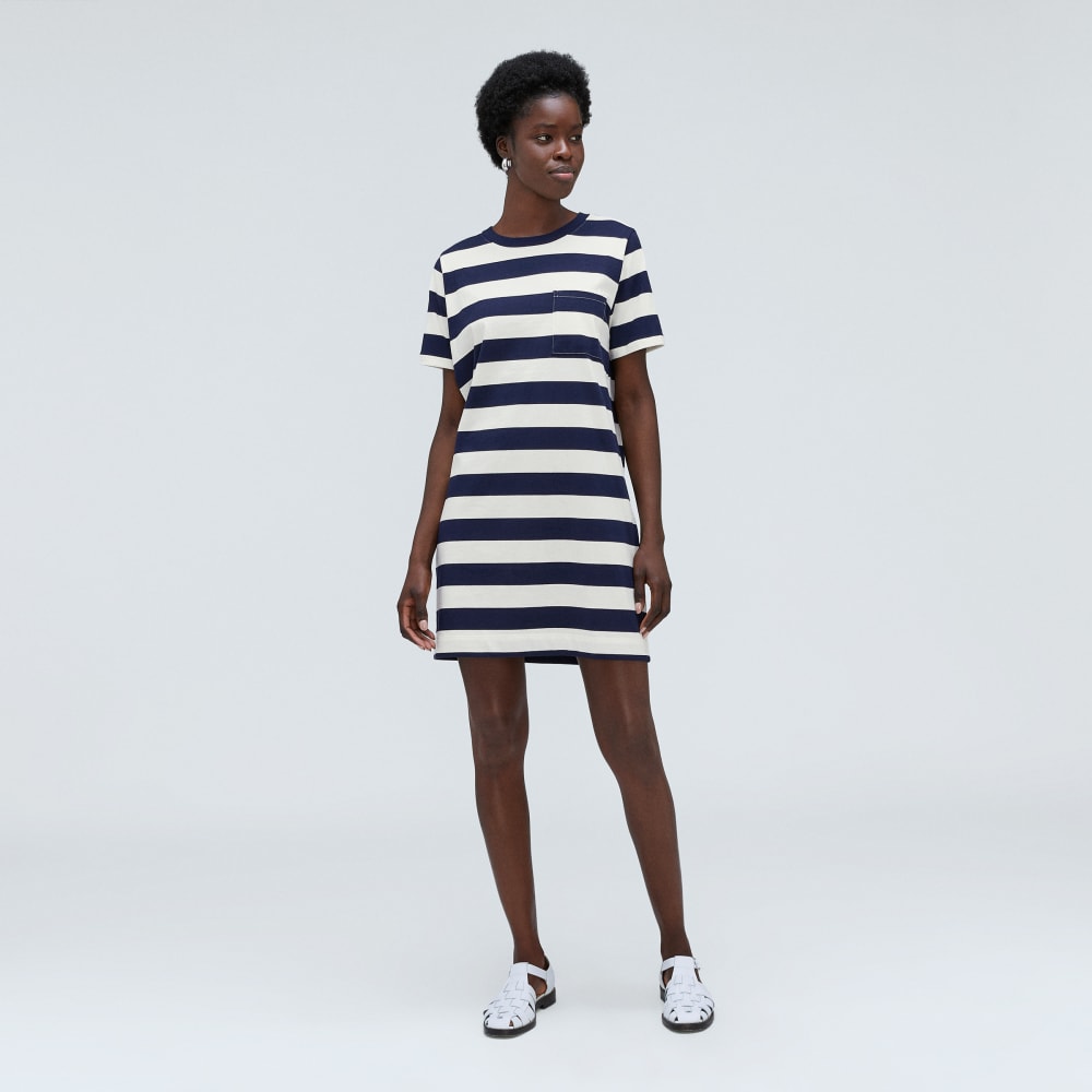 The Organic Cotton Weekend Tee Dress | Navy / Canvas