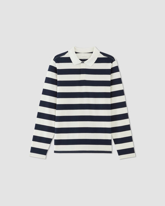 The Premium-Weight Rugby Shirt |  Navy / Bone