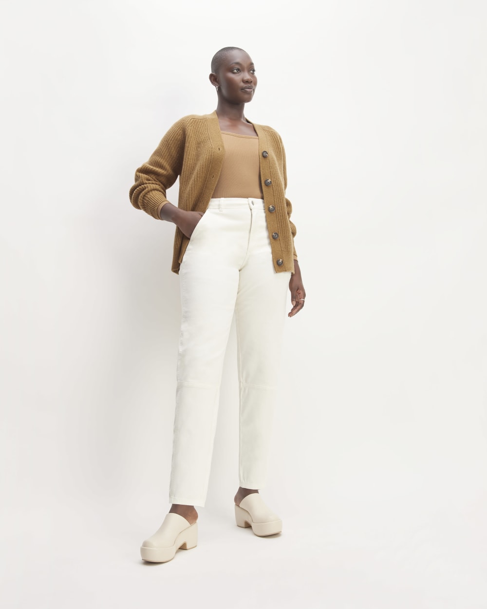 The Felted Merino Cardigan | Deep Camel