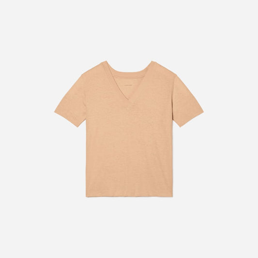The Vintage V-Neck Hemp Tee | Hazelnut