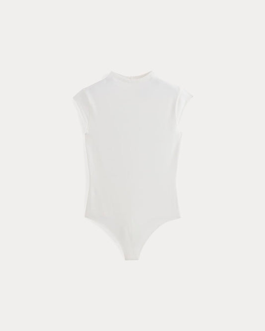 The Form Funnel-Neck Bodysuit | White