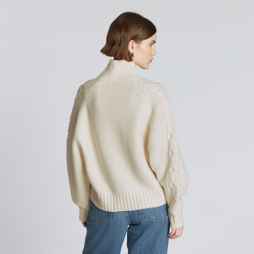 The Felted Merino Cable Sweater | Bone