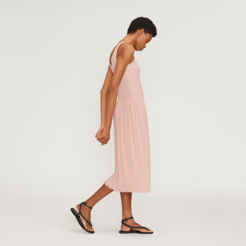 The Rib Soft Knit Scoop-Neck Dress | Petal Pink