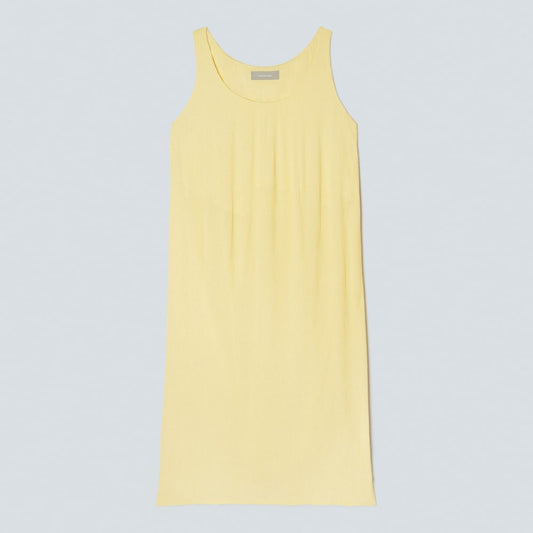 The Naia™ Ripple Tank Dress | Pastel Yellow