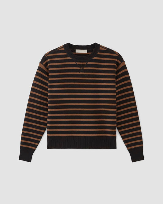 The Cotton-Merino Sweatshirt | Black / Dark Camel