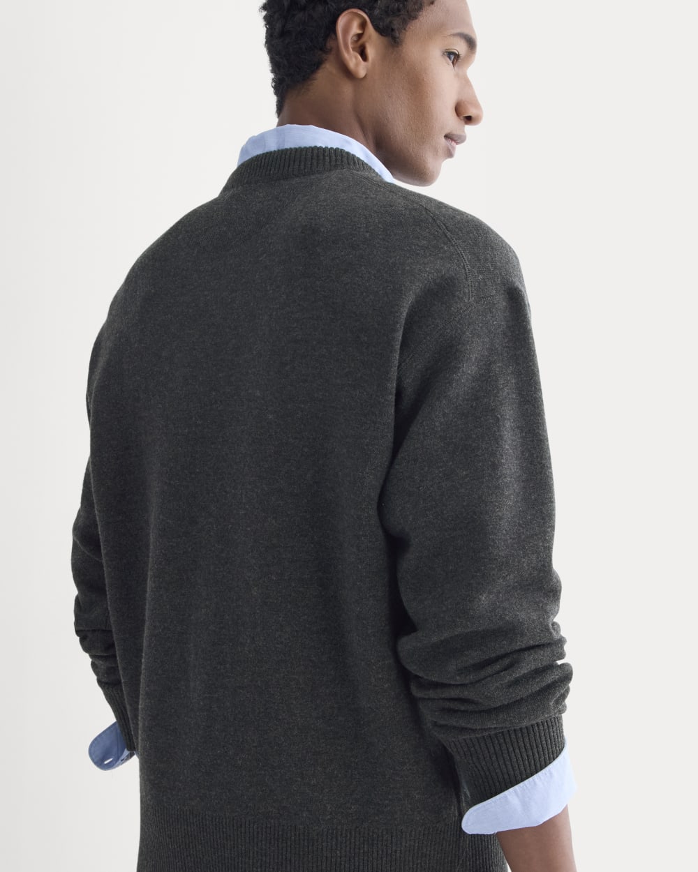 Luxe Merino Double-Knit Sweater | Heather Charcoal