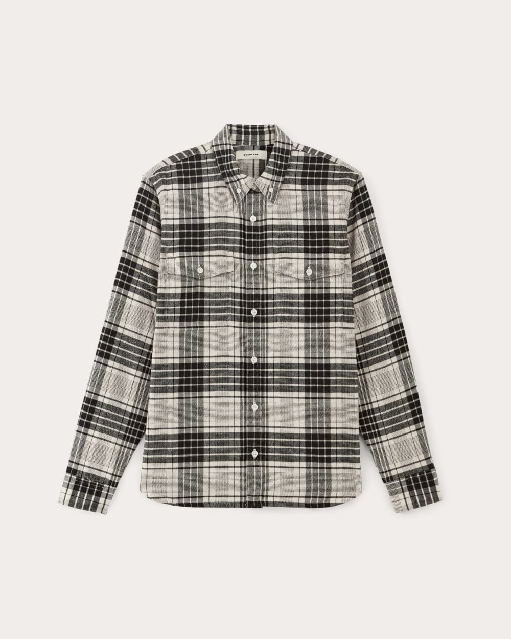 The Brushed Flannel Shirt | Light Heather Oat / Black