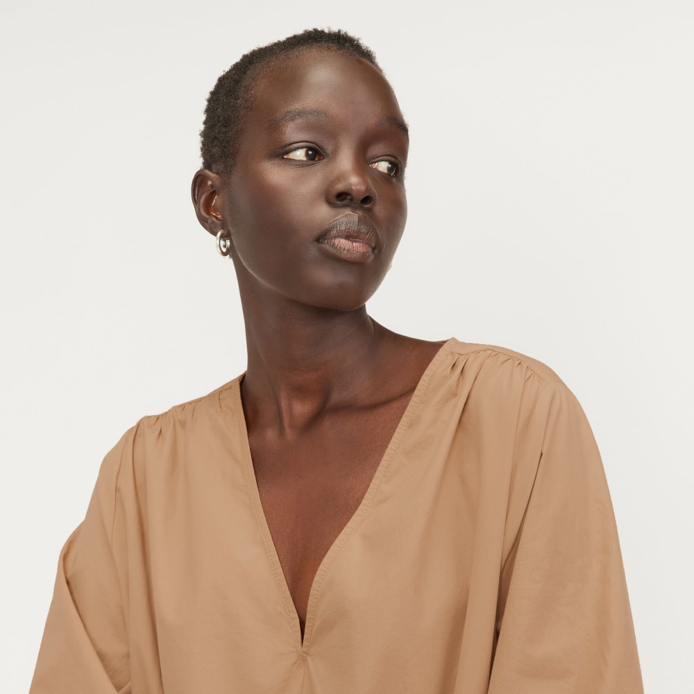 The Poplin Tiered Dress | Caramel