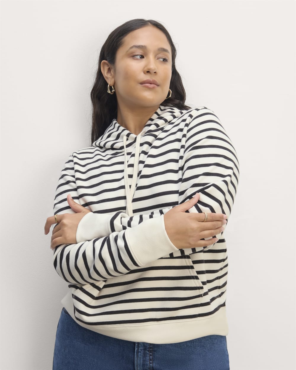 The Off-Duty Terry Hoodie | Bone / Black