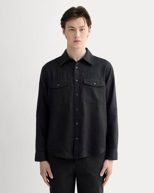 The Linen Utility Shirt | Black