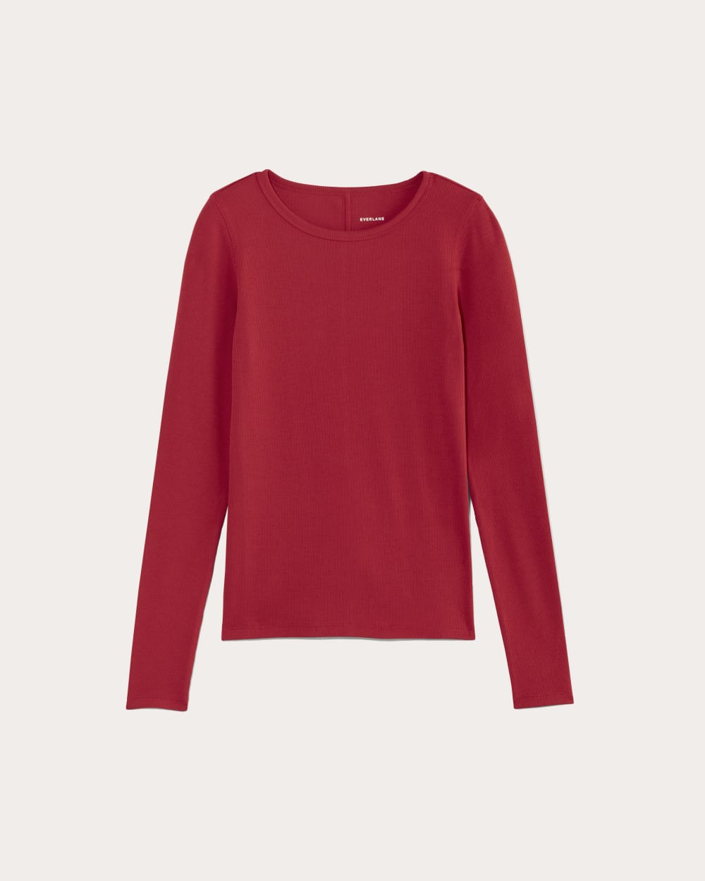 The Luxe Rib Long-Sleeve Crew | Berry Red