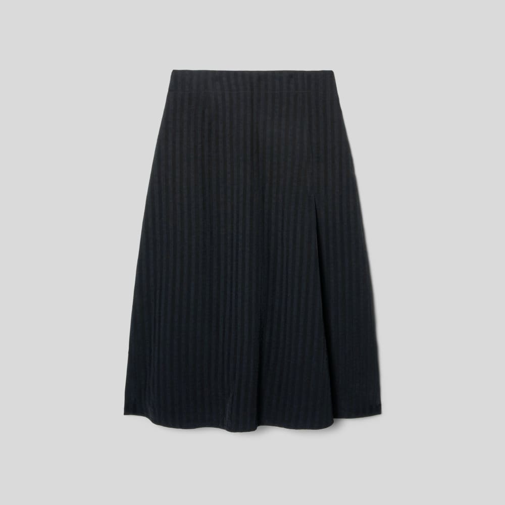 The City Stripe Midi Skirt | Black