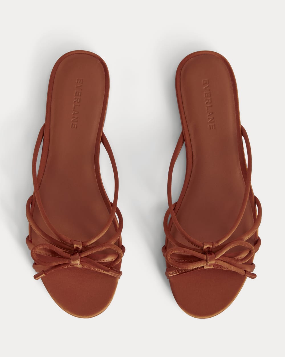 The Bow Sandal | Deep Amber Satin